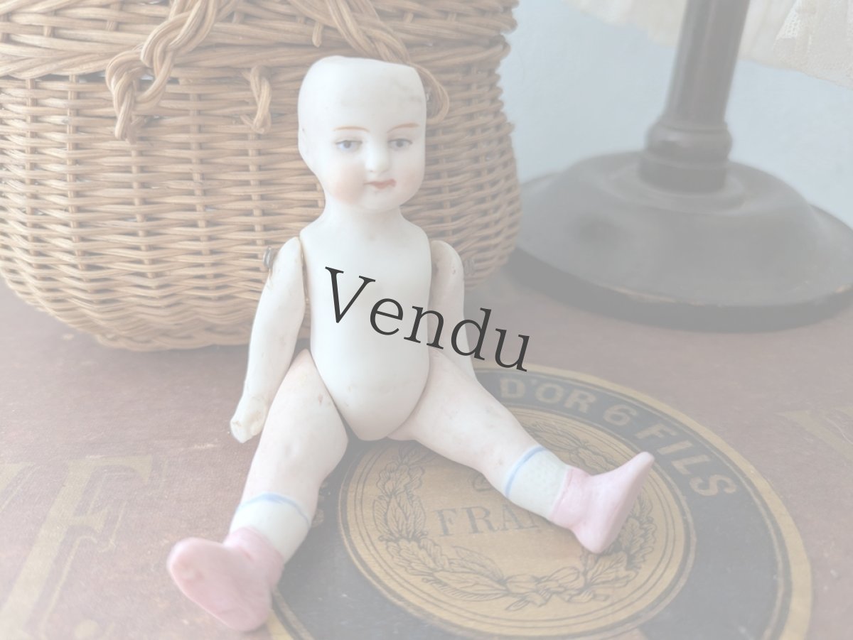 画像4: ドイツアンティーク ビスクドール ミニョネット 10cm (4)
