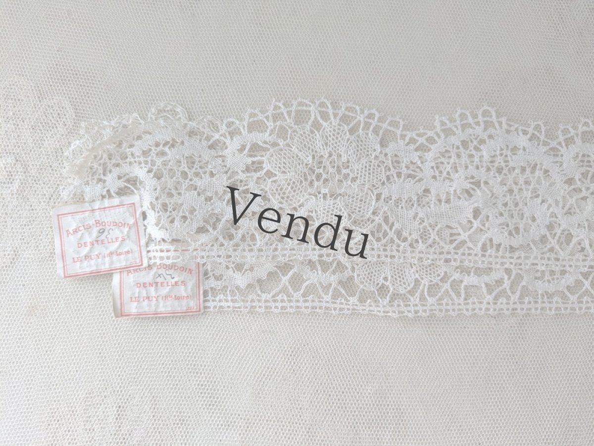 画像5: フランスアンティーク　タグ付き 手編みルピュイレース　サンプルセット C(2枚) (5)