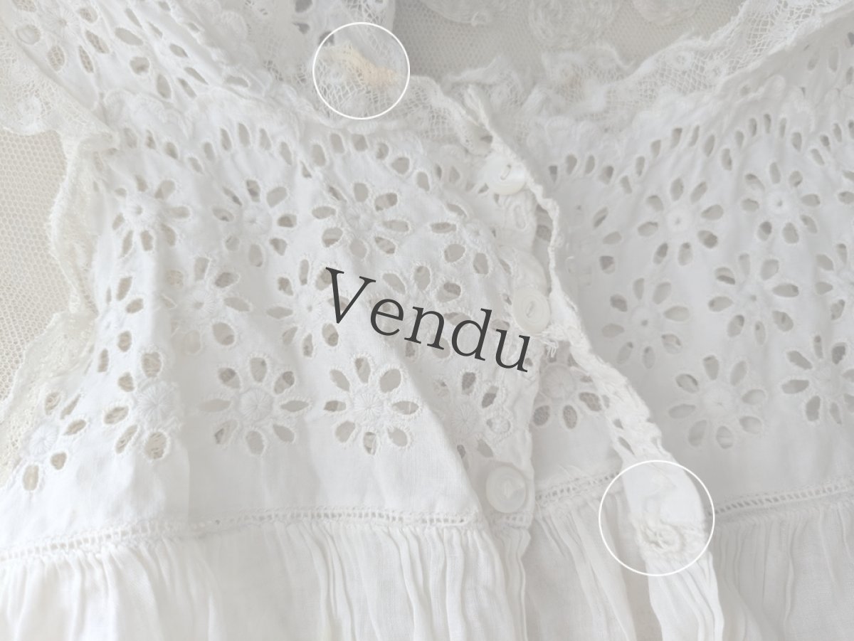 画像11: フランスヴィンテージ　べべのカットワーク刺繍ワンピース (11)