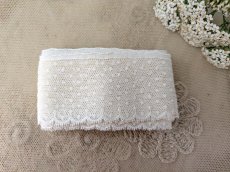 画像3: フランスヴィンテージ　チュールスカラップレース 水玉刺繍 50cm〜 (3)