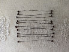 画像2: フランスヴィンテージ グラスアイ 5本セット／コーヒーブラウン4mm (2)