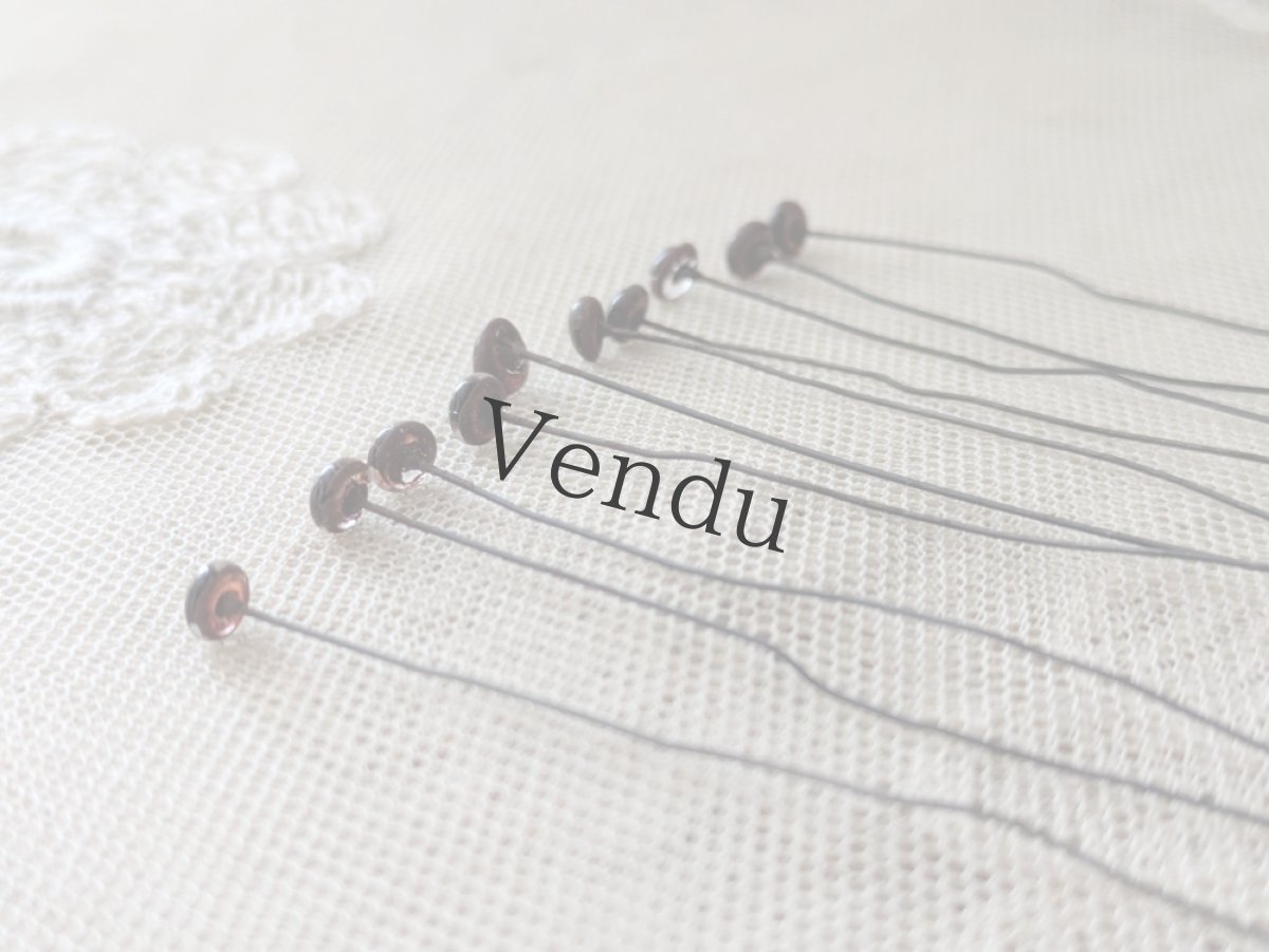 画像3: フランスヴィンテージ グラスアイ 5本セット／コーヒーブラウン4mm (3)