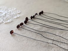 画像3: フランスヴィンテージ グラスアイ 5本セット／コーヒーブラウン4mm (3)