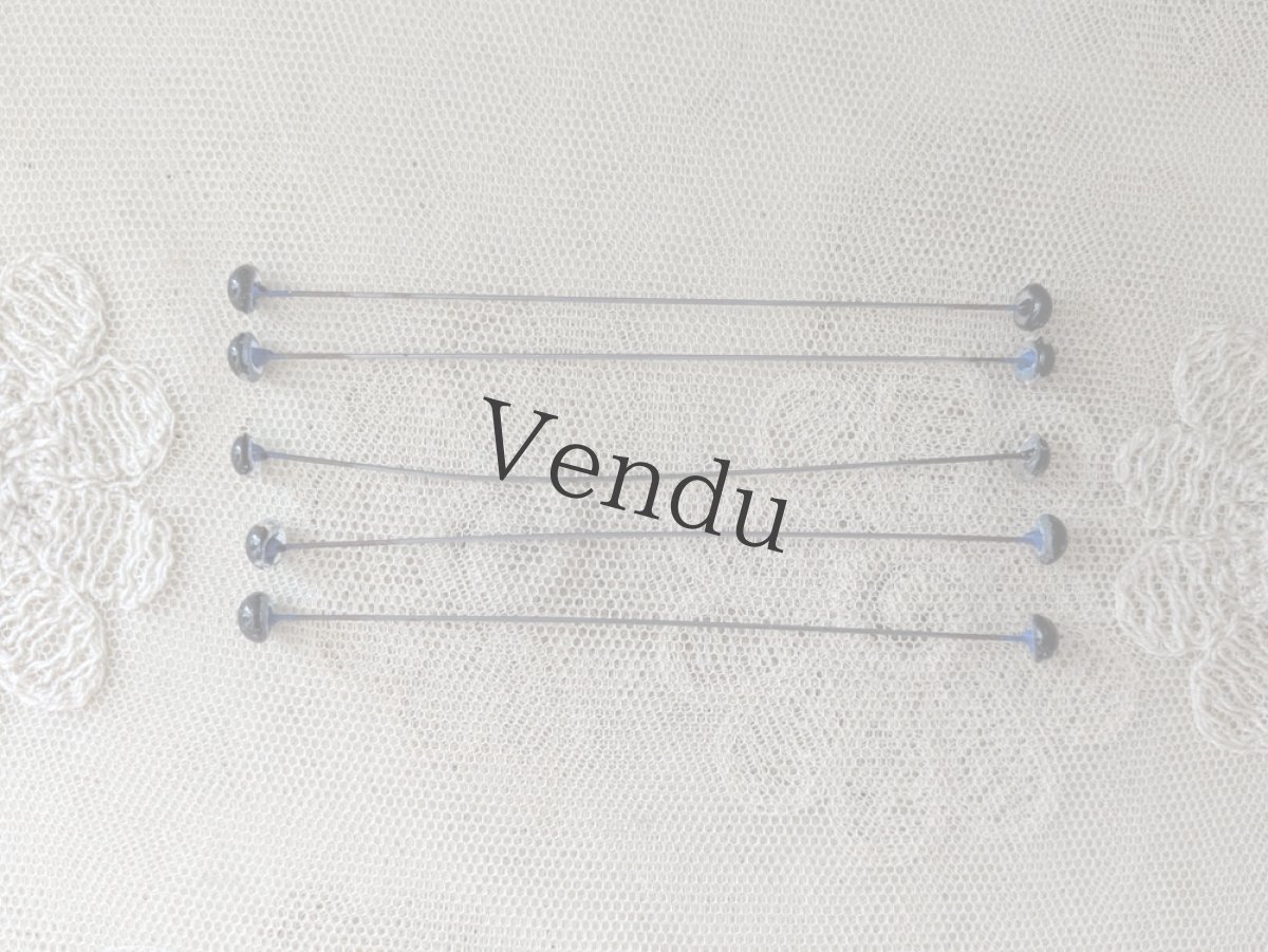 画像2: フランスヴィンテージ グラスアイ 5本セット／水色6mm (2)