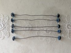 画像2: フランスヴィンテージ グラスアイ 5本セット／かすみブルー12.5mm (2)