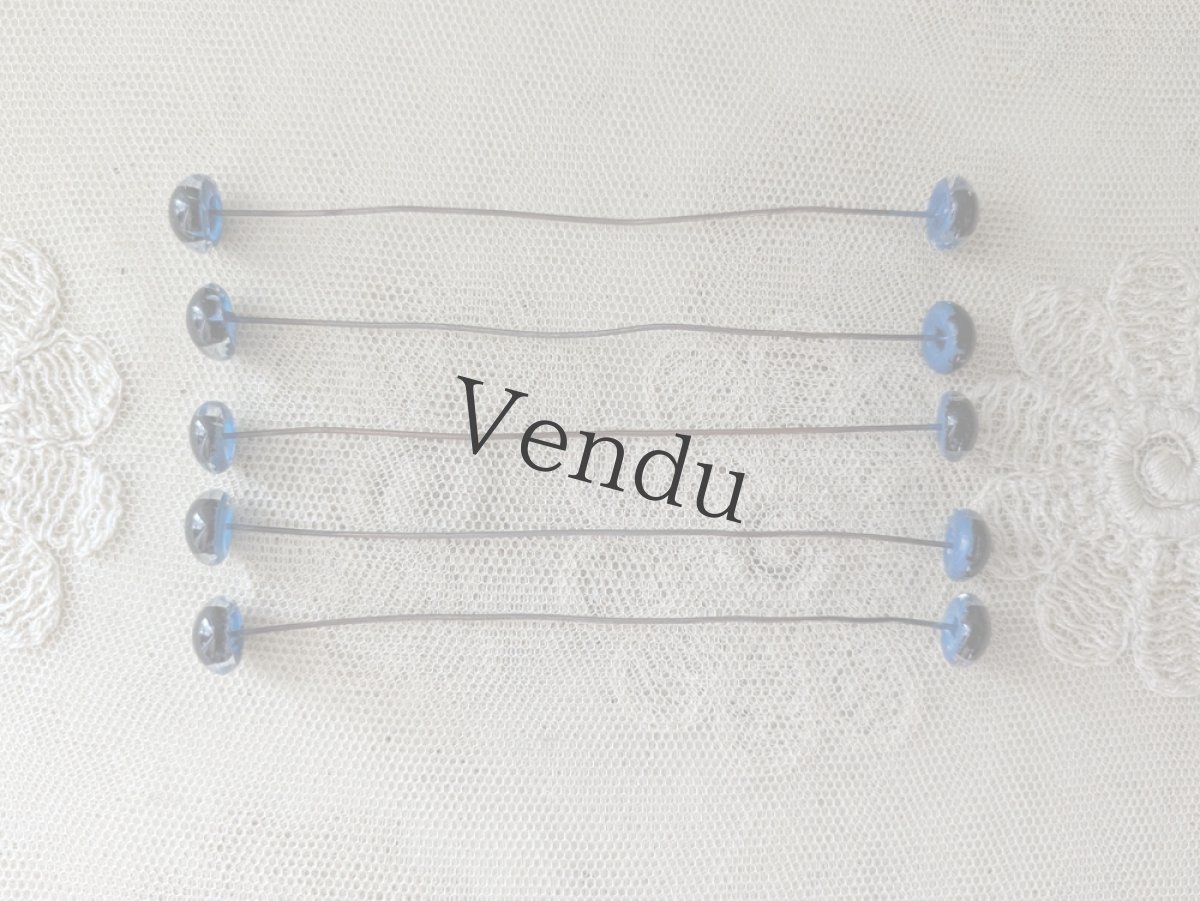 画像2: フランスヴィンテージ グラスアイ 5本セット／ブルー10.5mm (2)