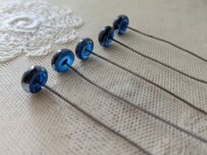 画像3: フランスヴィンテージ グラスアイ 5本セット／ブルー10.5mm (3)