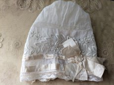画像6: フランス 1900-1910年 白糸刺繍とシルクリボンのボネ (6)