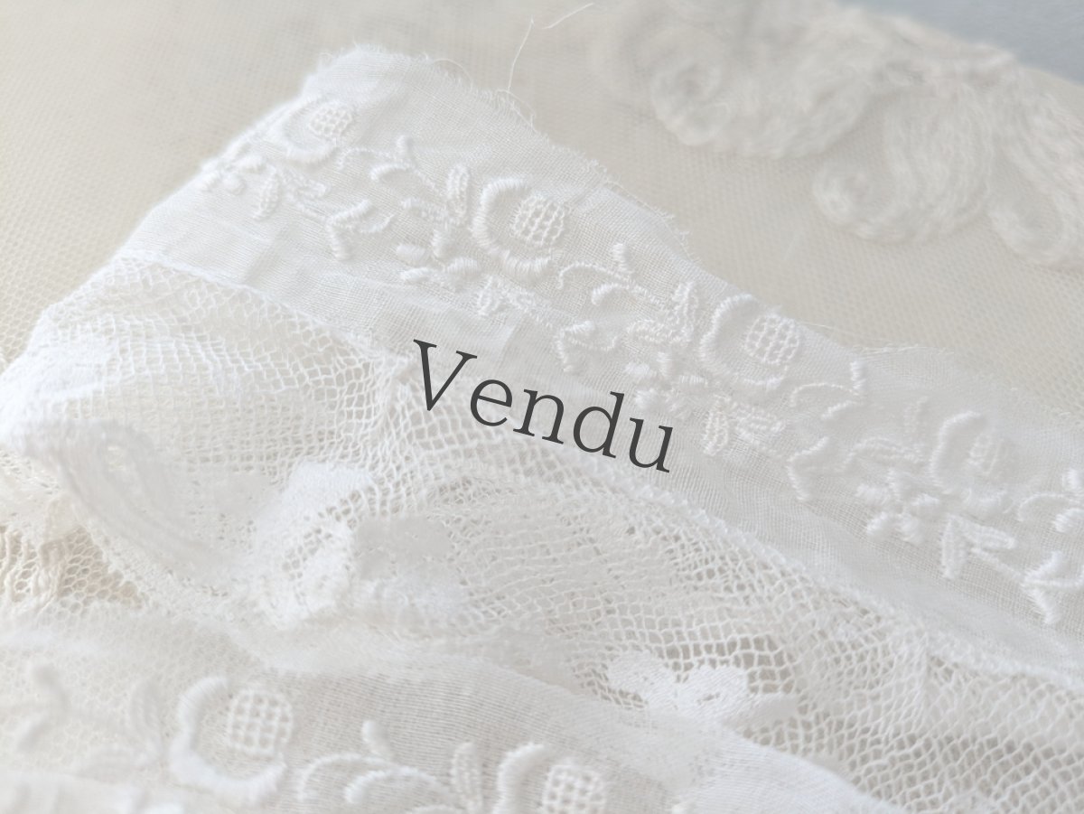 画像3: フランスアンティーク　円形スカラップレース  71cm〜 (3)