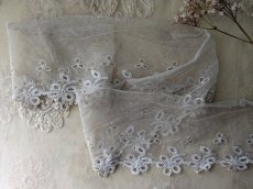 画像1: フランスアンティーク 幅広 チュールレース 90cm (1)