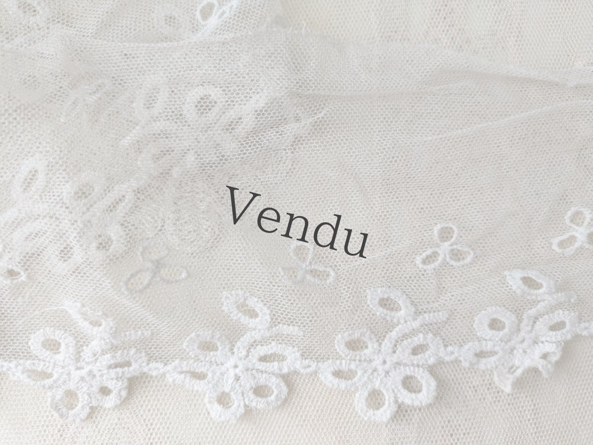 画像2: フランスアンティーク 幅広 チュールレース 90cm (2)