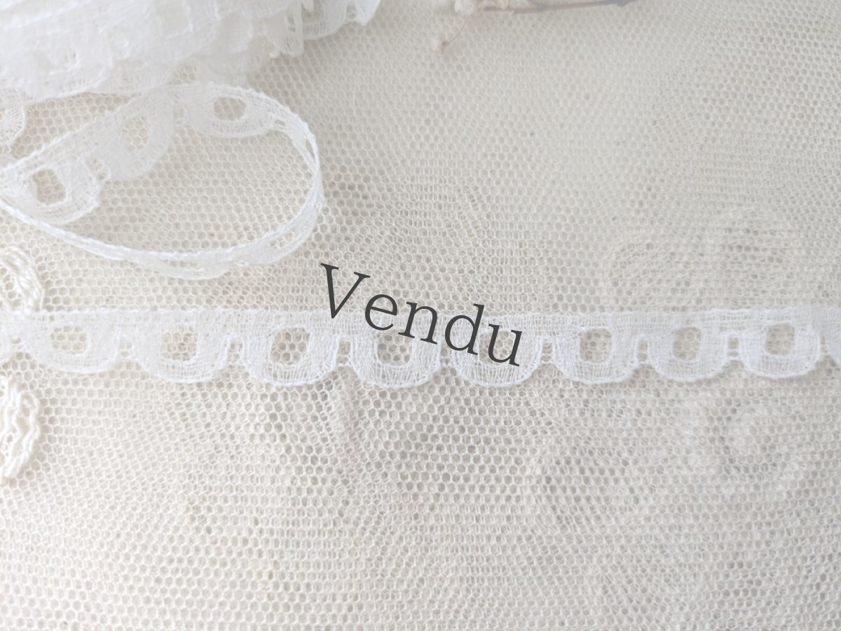 画像2: フランスヴィンテージ　スカラップレース 128cm (2)