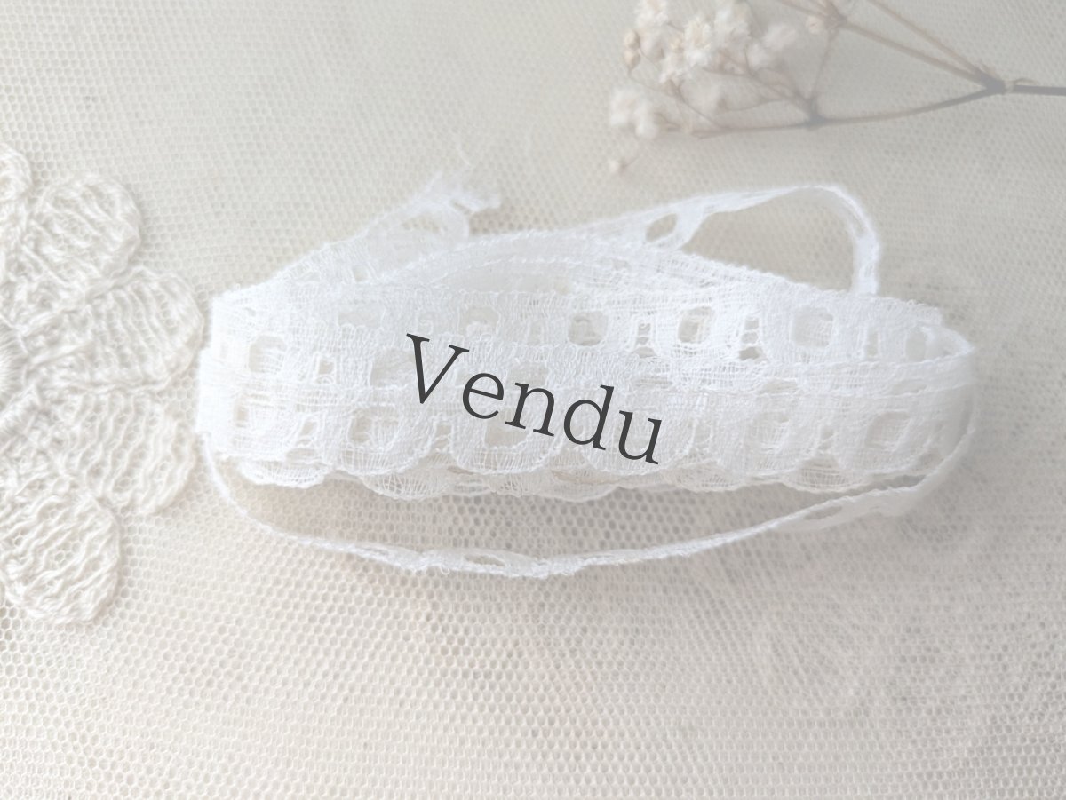 画像3: フランスヴィンテージ　スカラップレース 128cm (3)