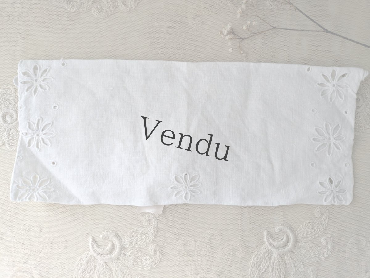 画像5: フランスアンティーク カットワーク刺繍 ポシェット (5)