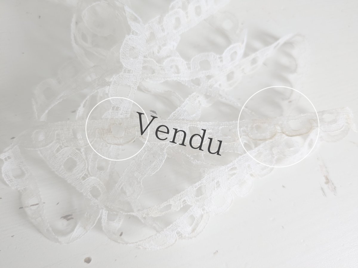 画像4: フランスヴィンテージ　スカラップレース 128cm (4)