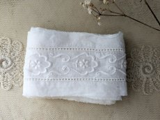 画像3: フランスヴィンテージ 幅広 刺繍レース 188cm (3)
