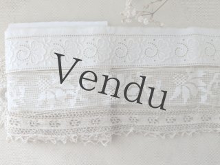 フランスアンティーク レースモチーフ 三角形 4枚セット