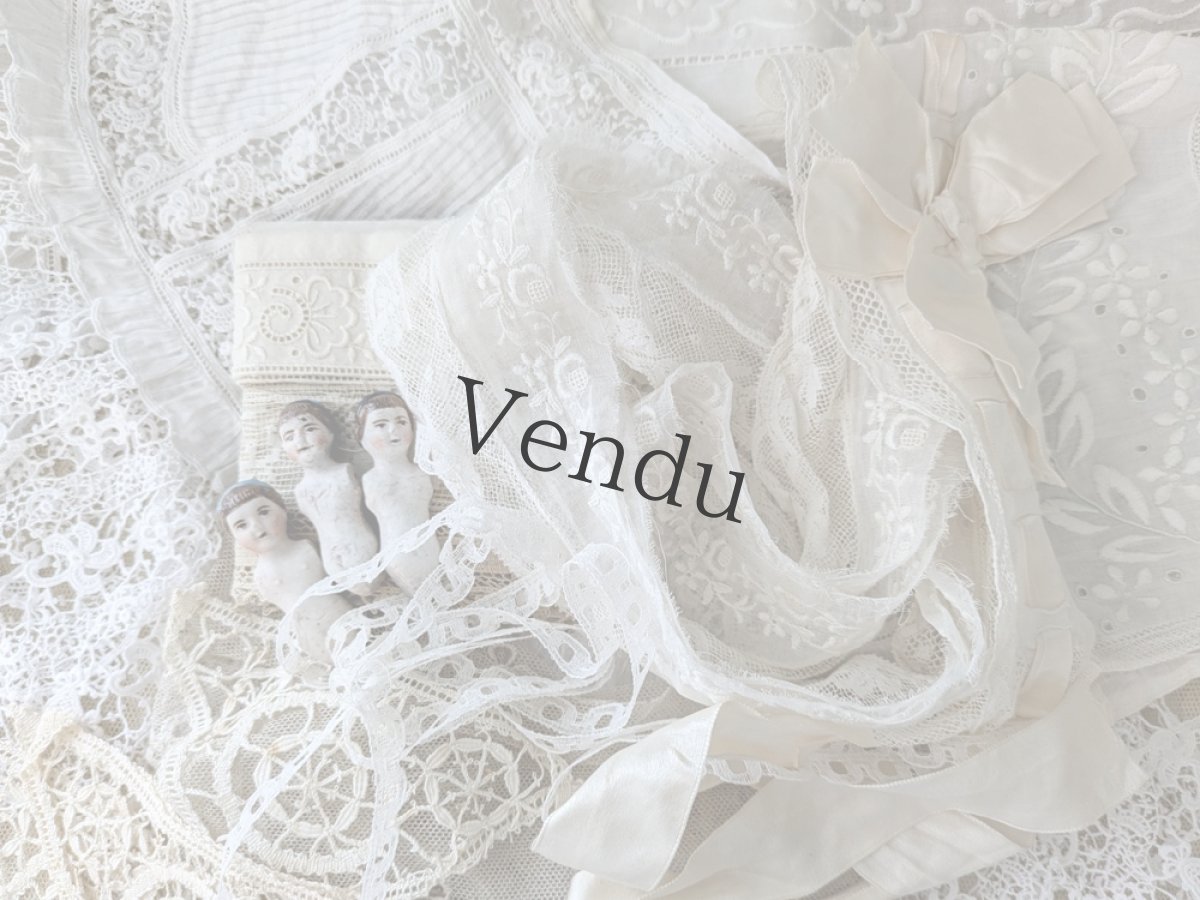 画像6: フランスアンティーク　円形スカラップレース  71cm〜 (6)