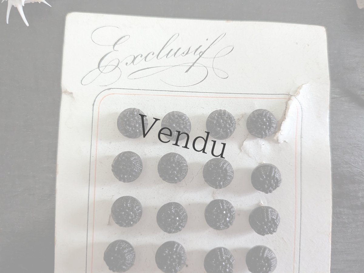 画像2: フランス 1900年前後 フレンチジェットボタンシート 0.9mm (2)