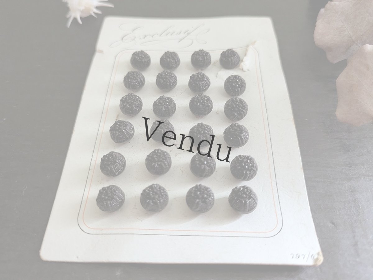 画像4: フランス 1900年前後 フレンチジェットボタンシート 0.9mm (4)