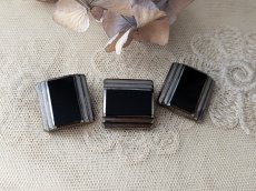 画像5: フランス 1910-1930年 フレンチジェットボタン スクエア 銀彩 23mm (5)