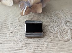 画像3: フランス 1910-1930年 フレンチジェットボタン スクエア 銀彩 23mm (3)