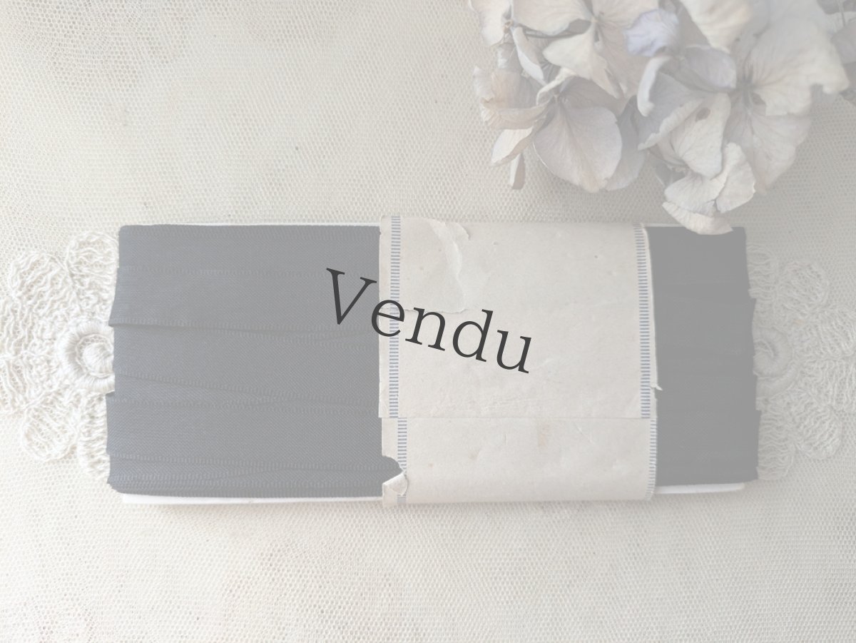 画像5: フランスヴィンテージ　ラベル付きリボン ノアール (5)