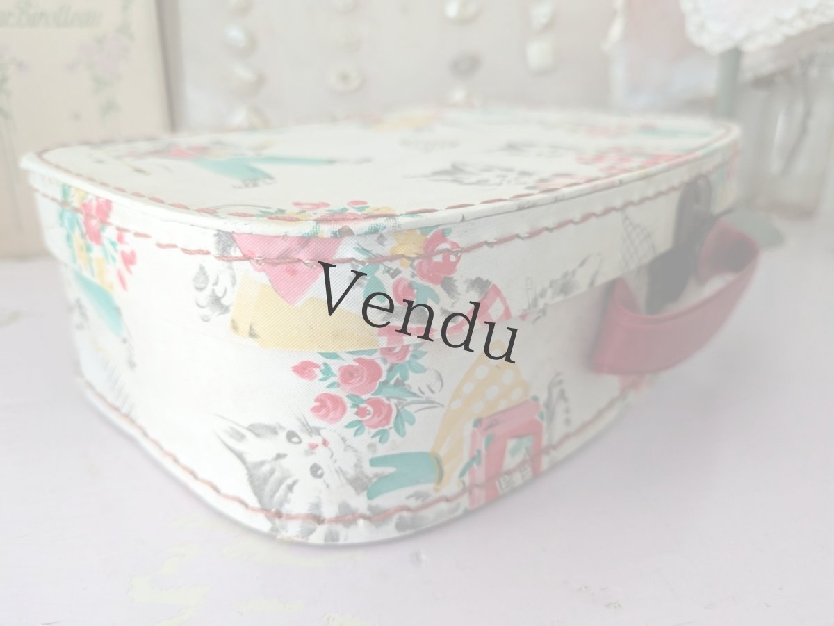 画像13: フランス 1960年代 猫ちゃんのお裁縫ケース／メルスリーセット (13)