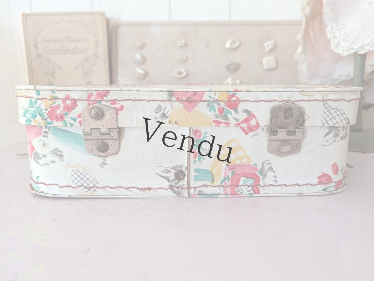 画像12: フランス 1960年代 猫ちゃんのお裁縫ケース／メルスリーセット (12)