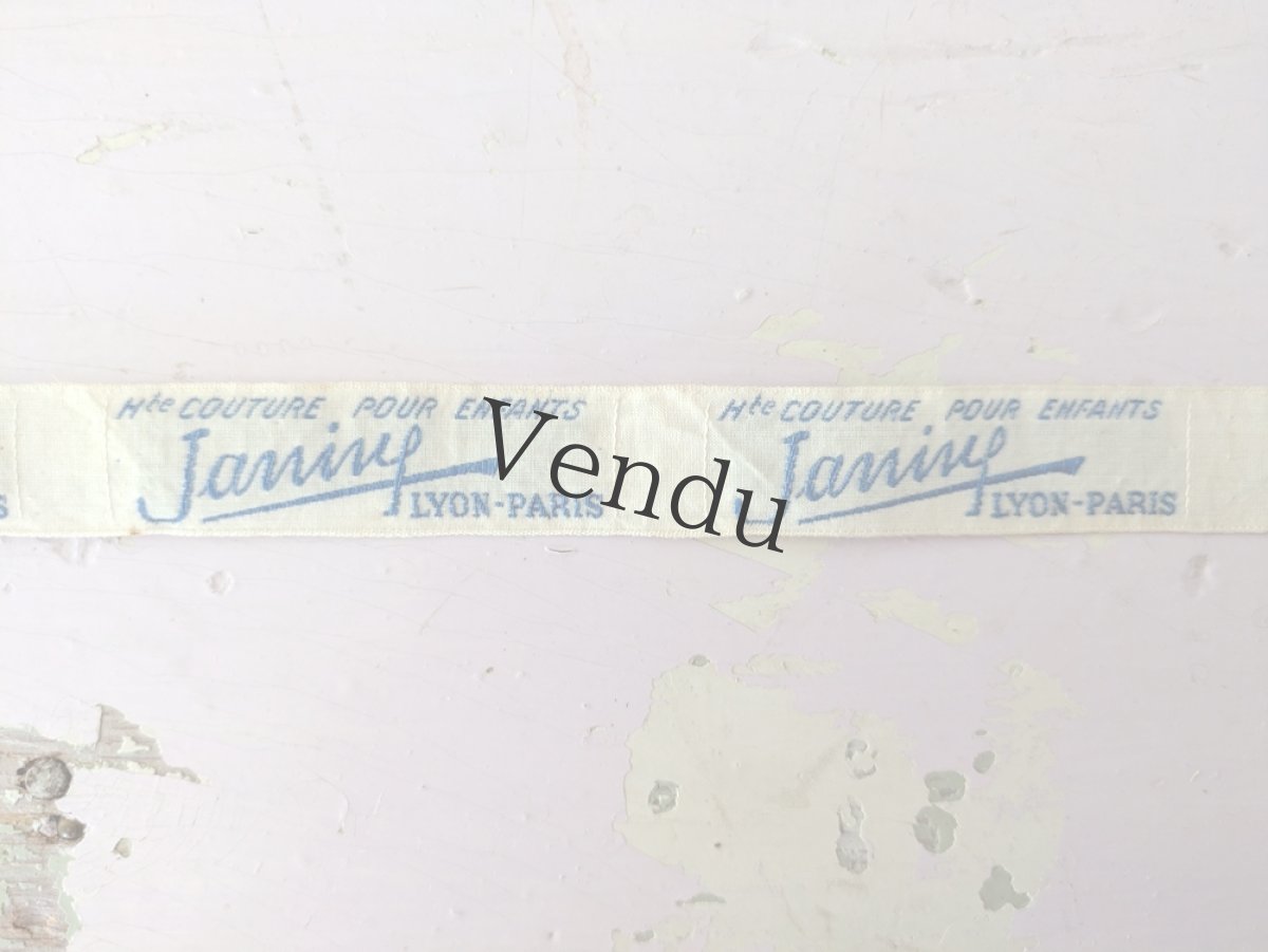 画像2: フランスヴィンテージ　タグ 水色刺繍 10タグ〜 (2)