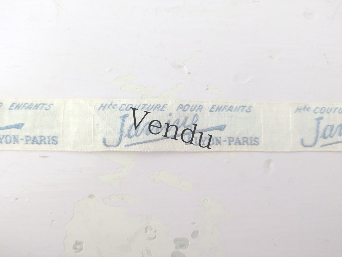 画像3: フランスヴィンテージ　タグ 水色刺繍 10タグ〜 (3)