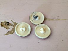 画像4: フランス 1930-40年代 ガラスボタン 白×シルバー 3個セット 22mm (4)