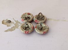 画像4: フランス 1930-50年代 くるみボタン 小花柄 4個セット 17mm (4)
