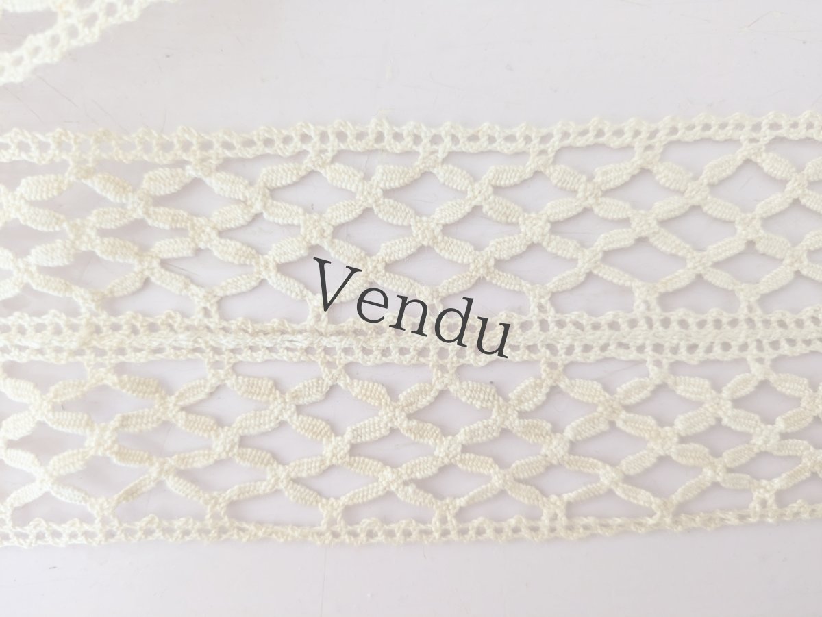 画像2: フランス 1950-70年代 幅広トーションレース 188cm (2)
