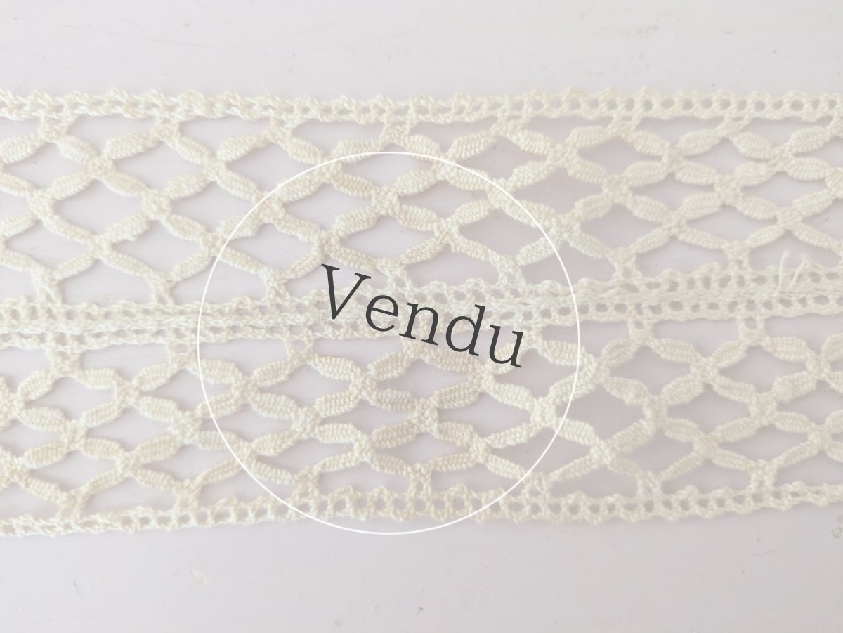 画像4: フランス 1950-70年代 幅広トーションレース 188cm (4)