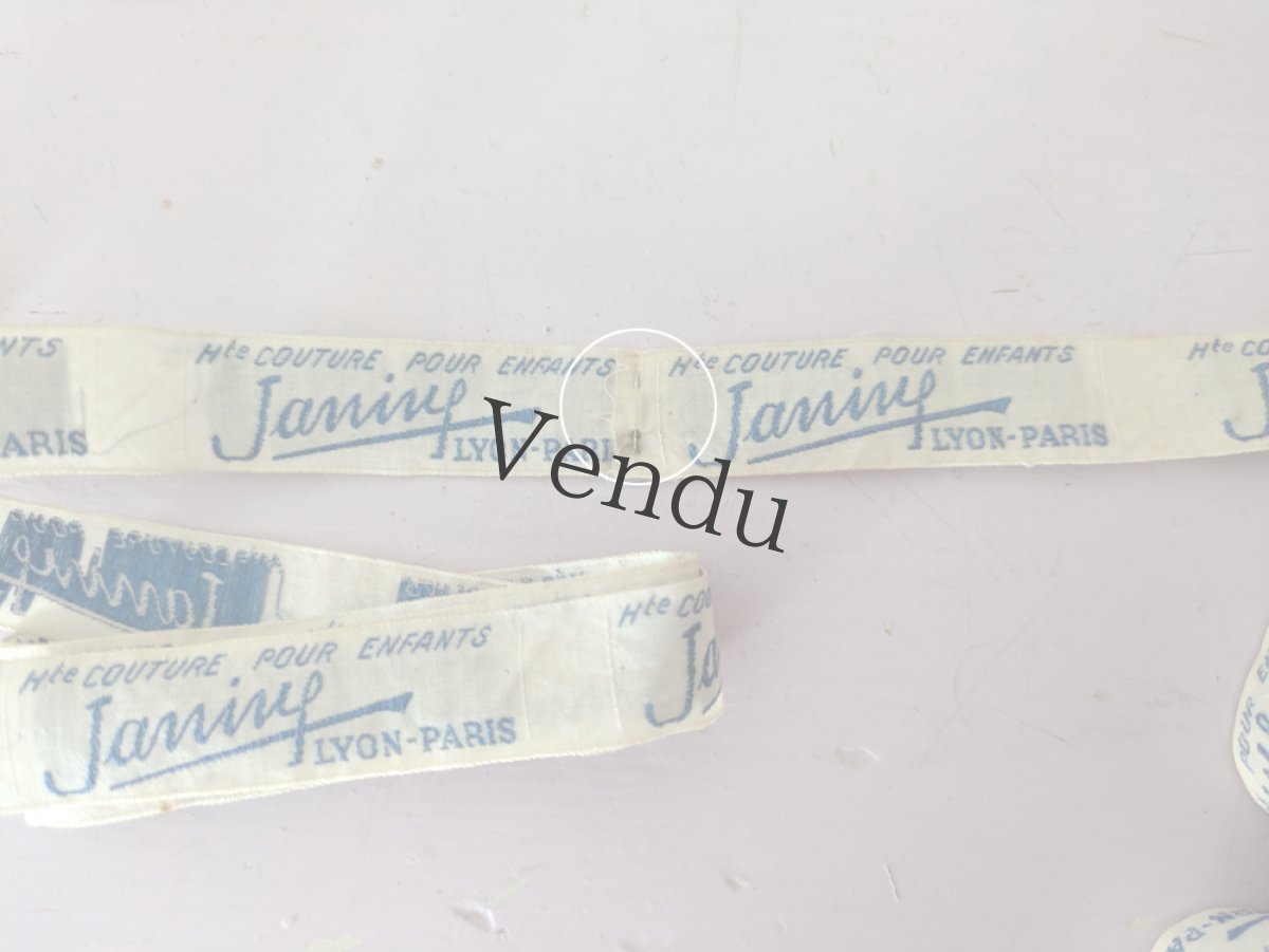 画像5: フランスヴィンテージ　タグ 水色刺繍 10タグ〜 (5)