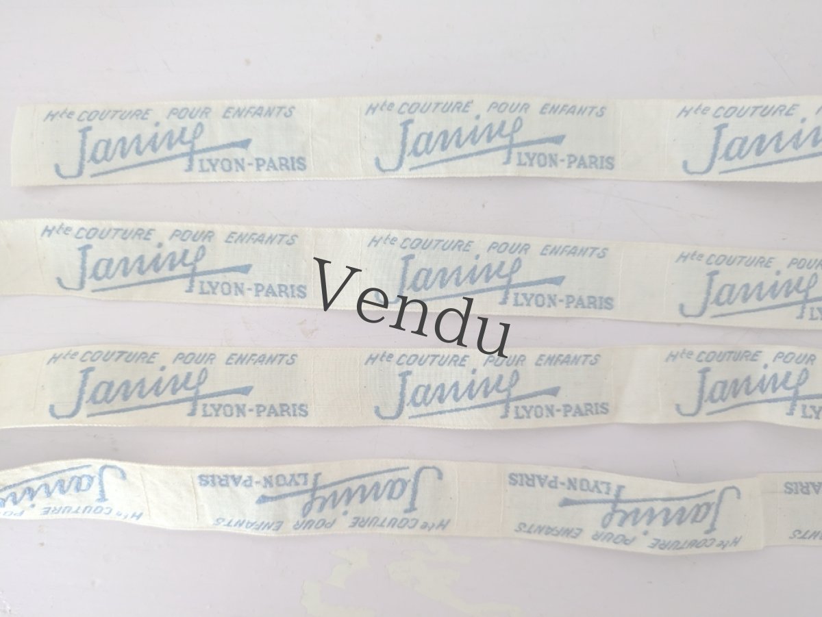 画像4: フランスヴィンテージ　タグ 水色刺繍 10タグ〜 (4)