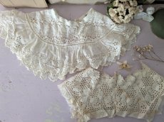 画像9: フランス 1900年前後 刺繍レースの小さなつけ襟 (9)