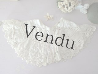 蚤の市　フランス　アンティーク　つけ襟　お花　チュールレース　タンバー　刺繍　1 蚤の市 フランス アンティーク つけ襟 お花 チュールレース