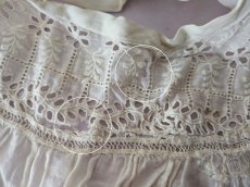 画像7: フランス 1900年前後 刺繍レースの小さなつけ襟 (7)