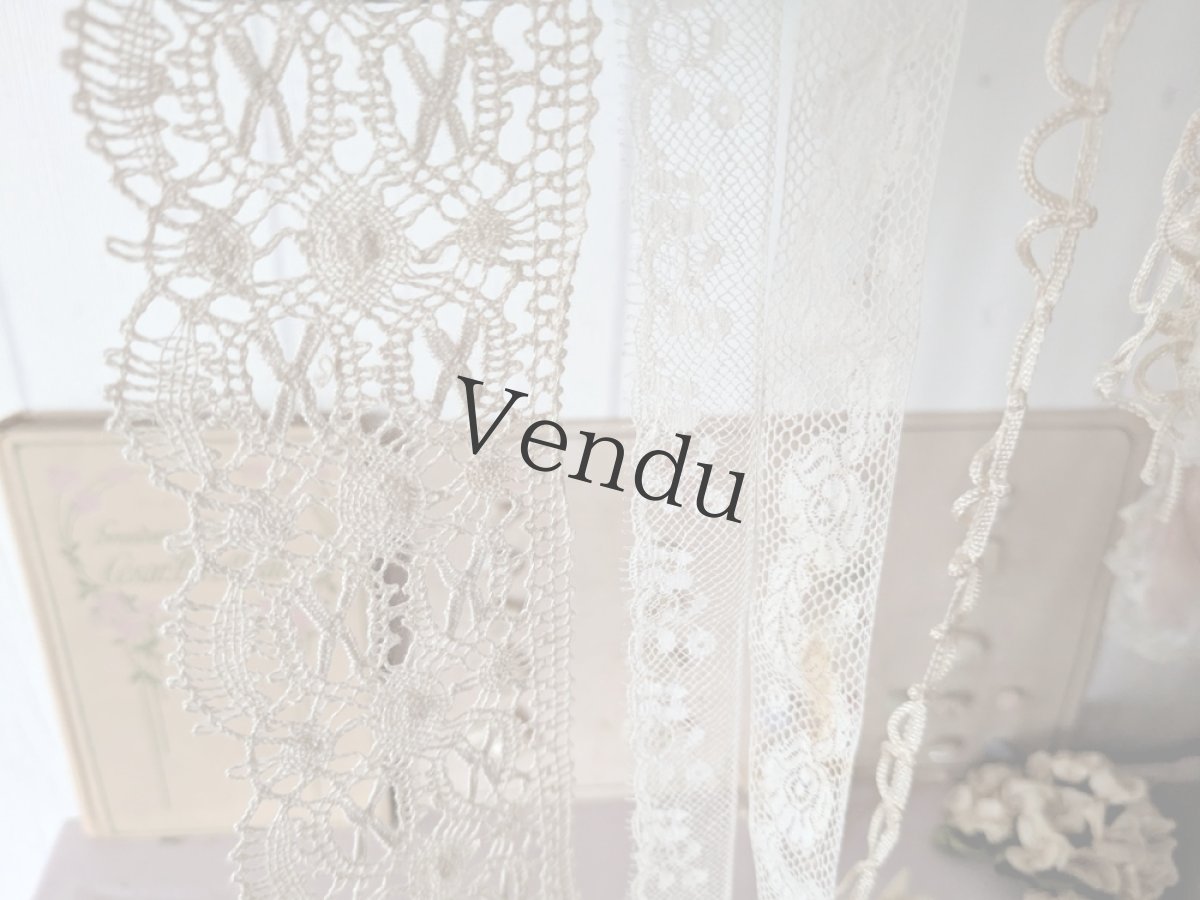 画像4: フランス蚤の市　台紙巻きレース4種セット (4)