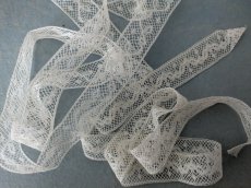 画像5: フランスアンティーク　チュール刺繍レース 2本セット (5)