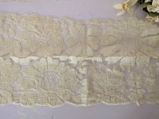 画像5: フランスアンティーク　幅広チュール刺繍レース アネモネ (5)