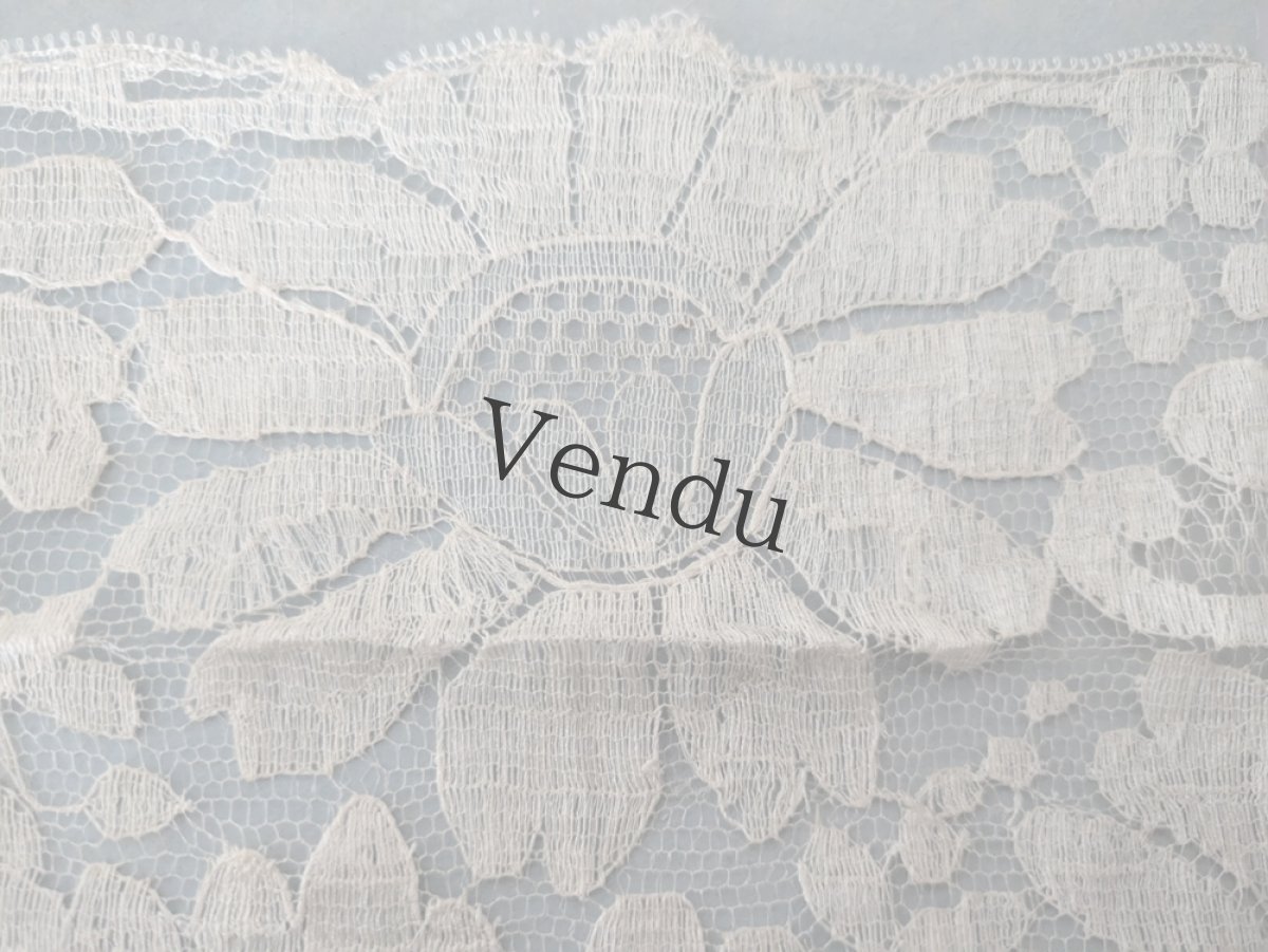 画像3: フランスアンティーク　幅広チュール刺繍レース アネモネ (3)