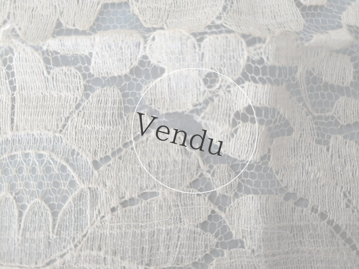 画像7: フランスアンティーク　幅広チュール刺繍レース アネモネ (7)