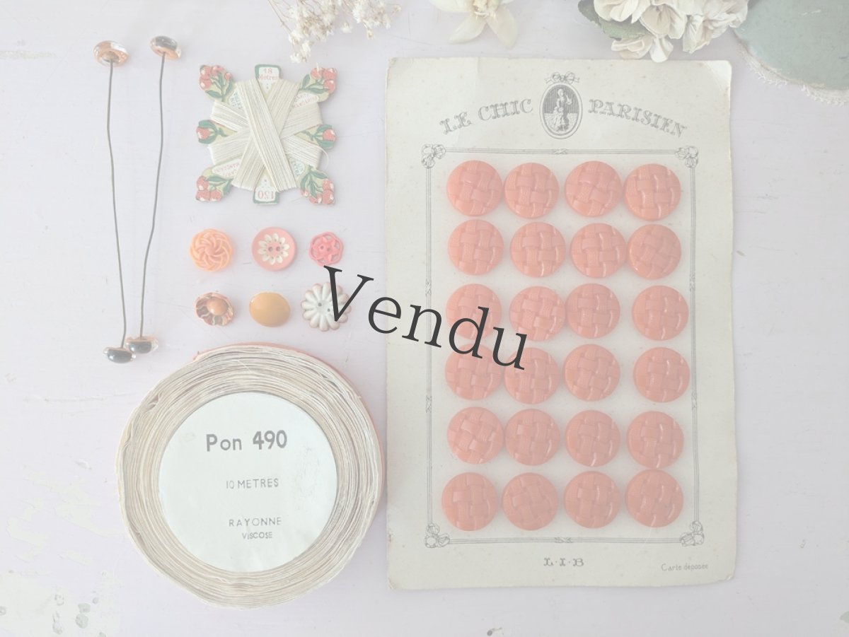 画像5: フランス 1900年前後 リネン糸巻き 150 CARTE MANDARINE (5)