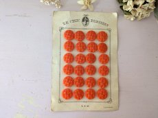 画像1: フランス 1930-50年代 ボタンシート オレンジ 22mm (1)