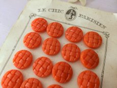画像4: フランス 1930-50年代 ボタンシート オレンジ 22mm (4)