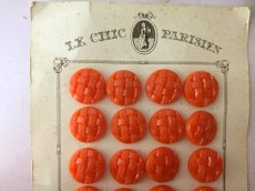画像3: フランス 1930-50年代 ボタンシート オレンジ 22mm (3)