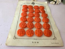 画像5: フランス 1930-50年代 ボタンシート オレンジ 22mm (5)